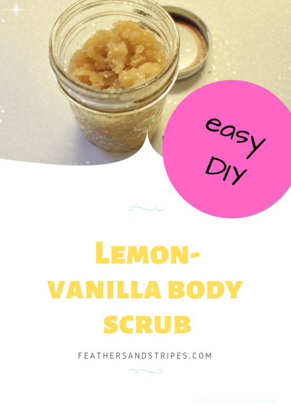 easy DIY Christmas gifts: lemon-vanilla body scrub you can make at home with ingredients you probably already have!