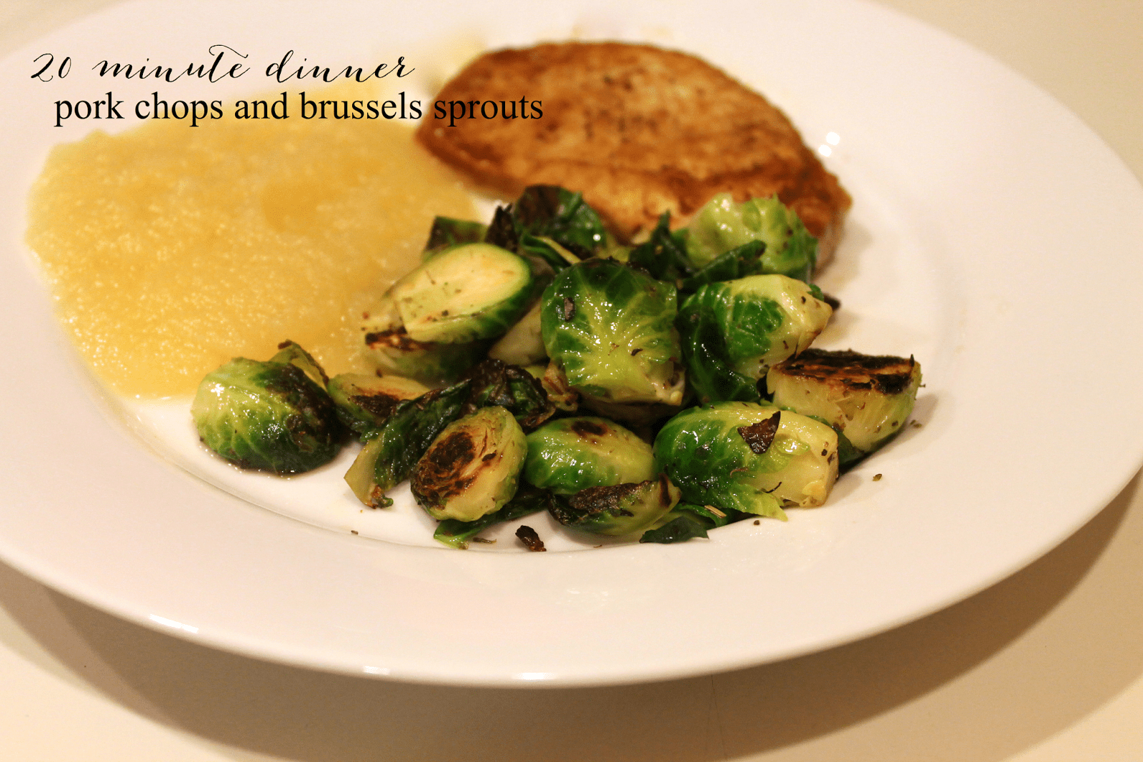 20 Minute Dinner: Pork Chops and Brussels Sprouts