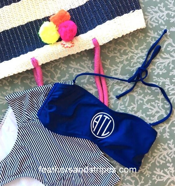 monogrammed swimsuit