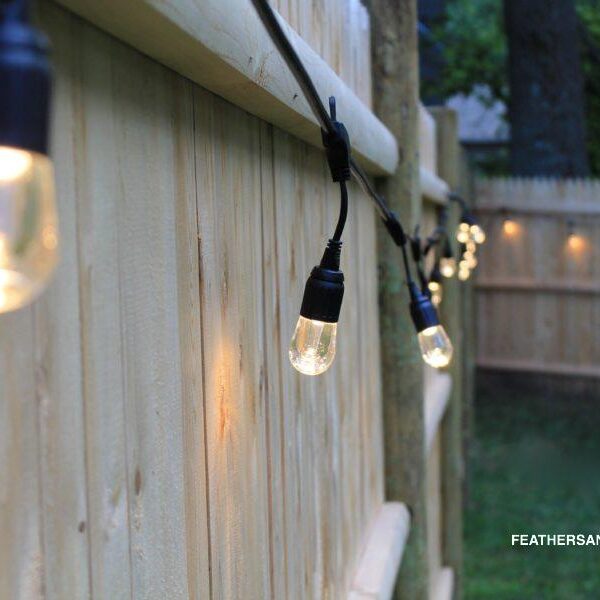 backyard cafe lights featured by top Boston lifestyle blog, Feathers and Stripes