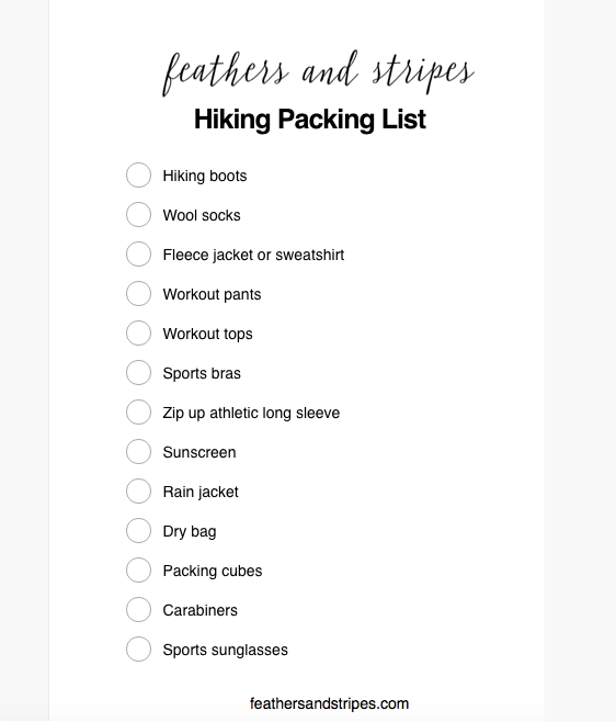 what to pack for your first hiking trip // feathersandstripes.com