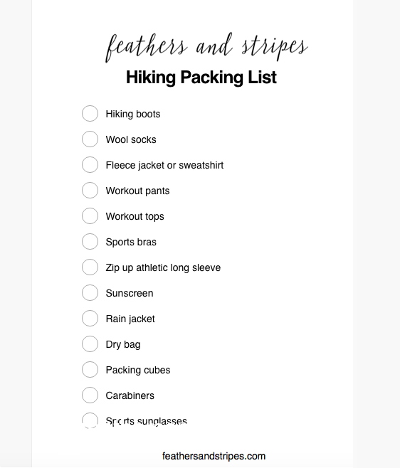 what to pack for your first hiking trip // feathersandstripes.com