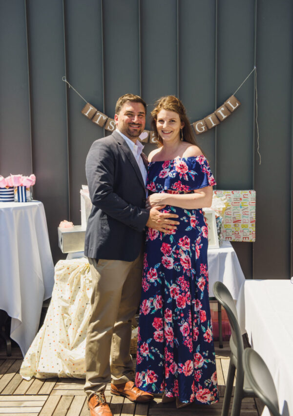 Boston navy blue and hot pink baby shower | Baby Shower in Boston featured by top Boston lifestyle blog, Feathers and Stripes