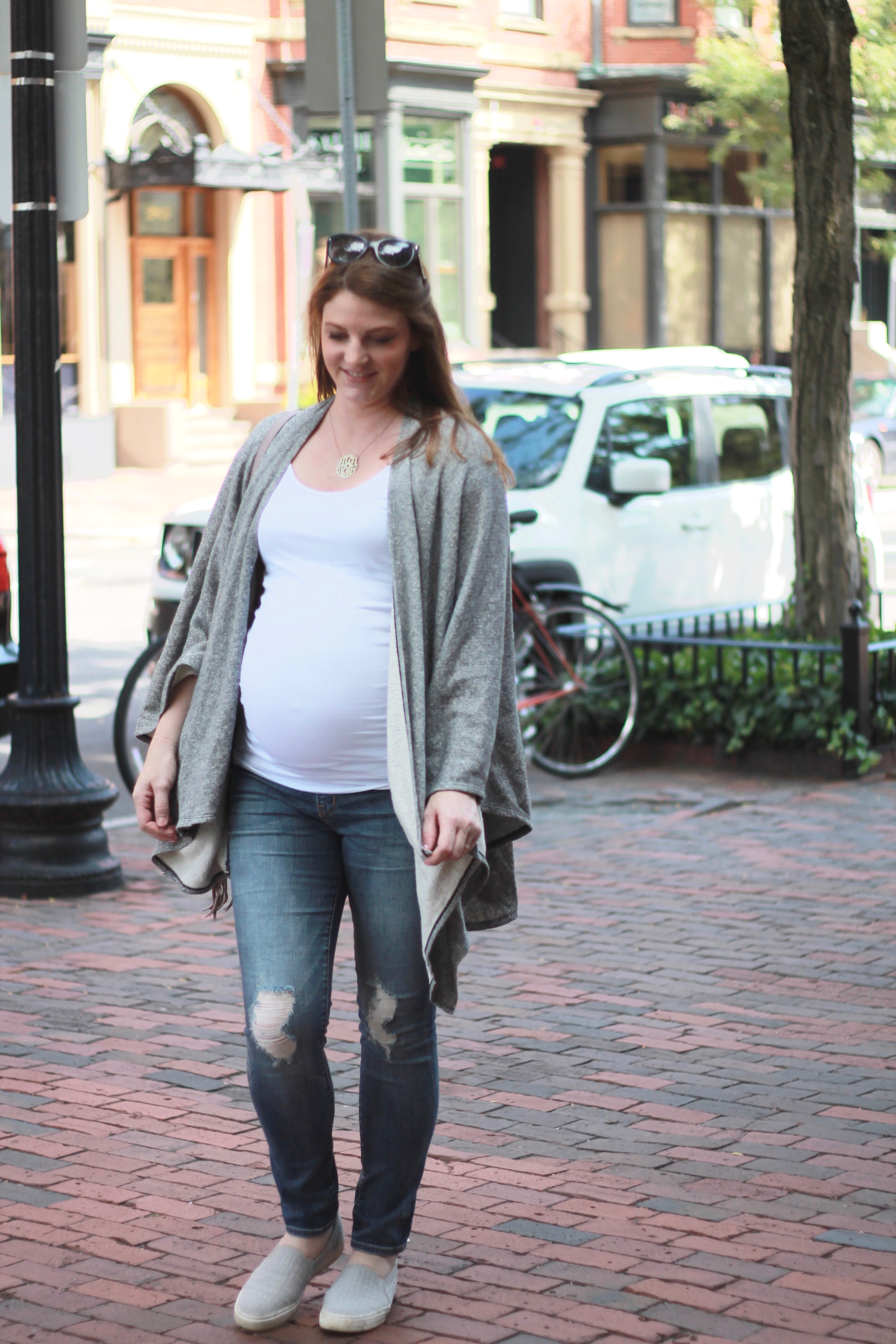 Ingrid & Isabel maternity wrap sweater, best maternity jeans
