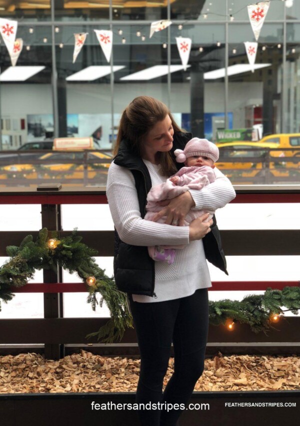 keeping baby warm in winter in NYC - what you need to dress baby for cold winters from blogger feathersandstripes.com
