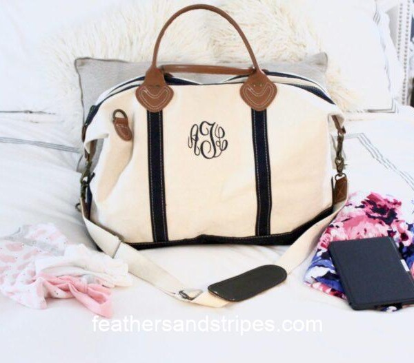 monogrammed travel bag