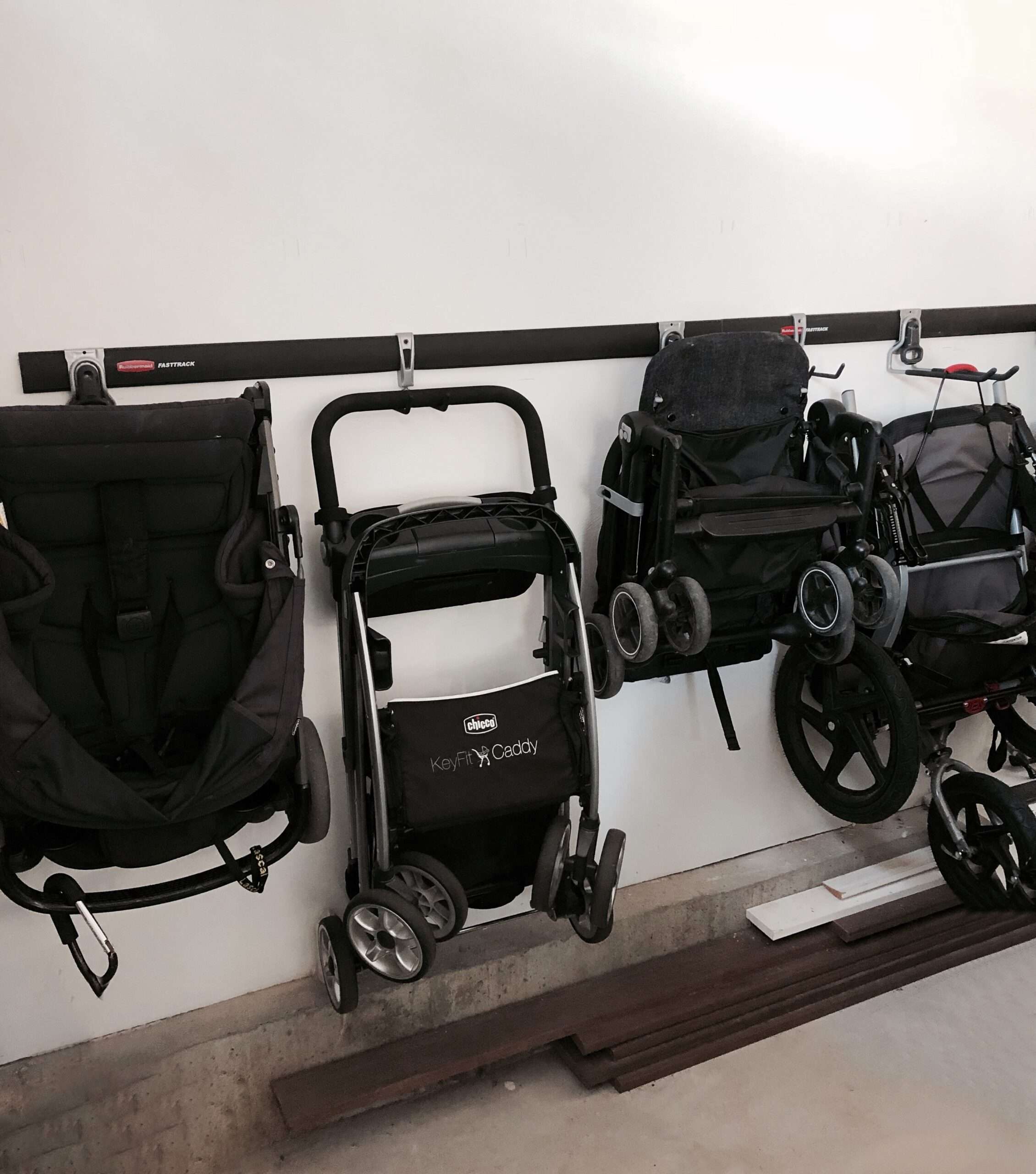 Garage stroller organization, found on Amazon