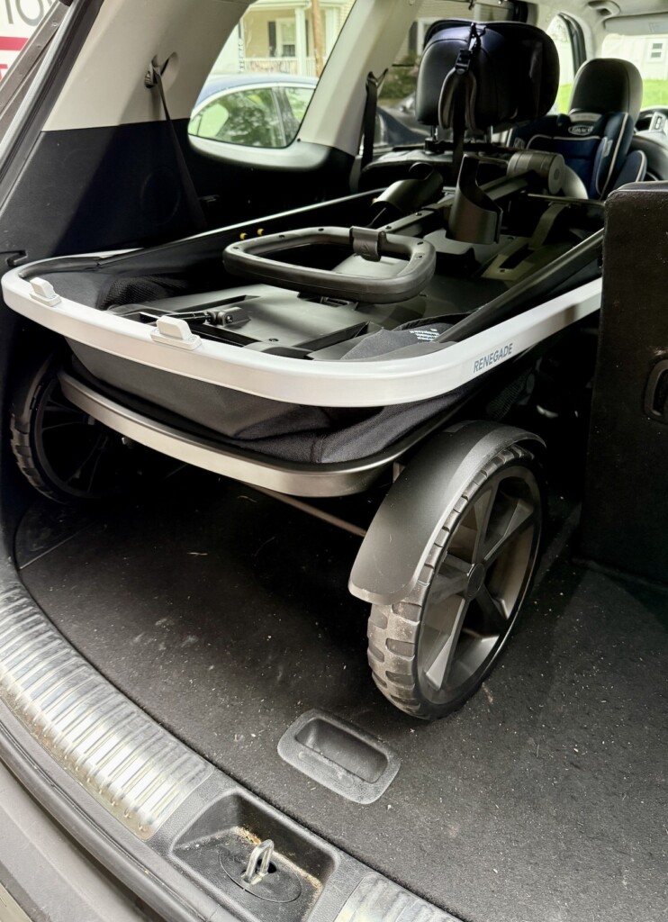 bob wagon in trunk of car