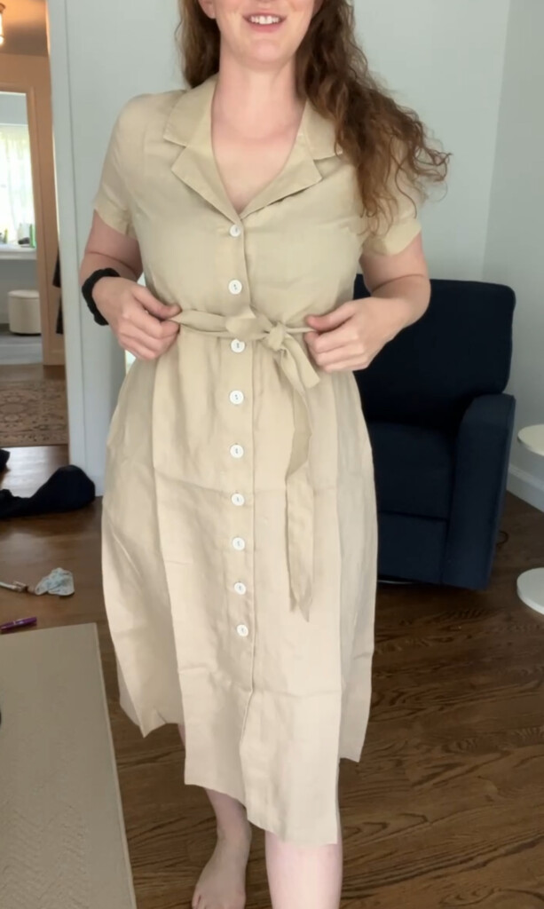 quince linen dress buttons