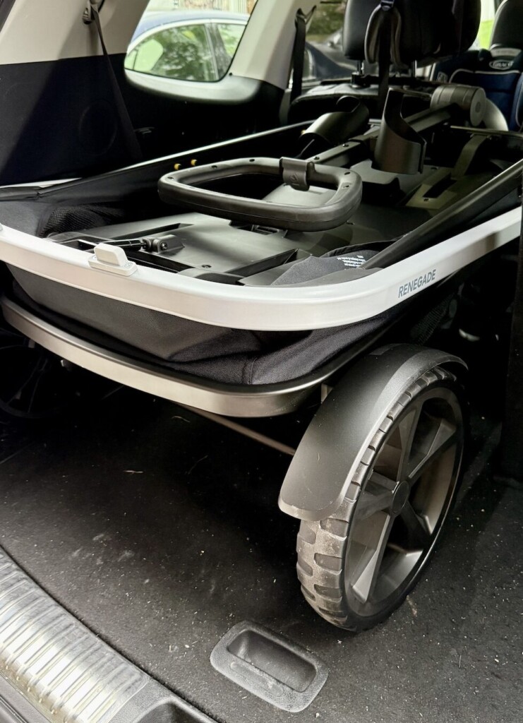 bob wagon in trunk of car