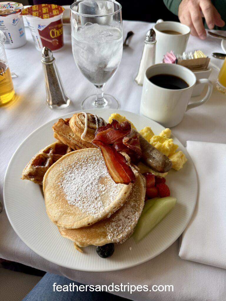 Omni Mt Washington Hotel breakfast pancakes and coffee