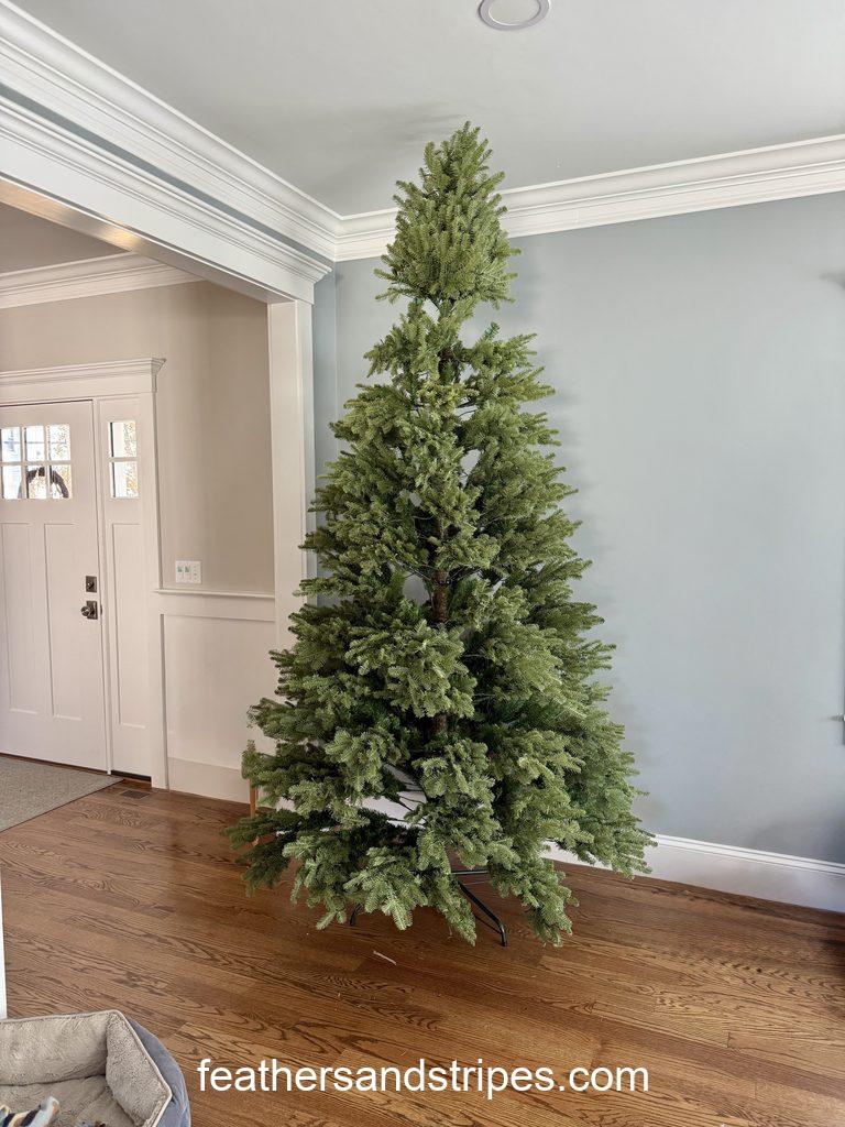 Quince Christmas tree set up in living room